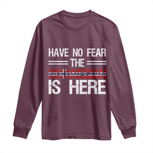 Have No Fear The Norwegian is Here Long Sleeve Shirt Funny Norway Herriatge Gift TS14 Maroon Print Your Wear