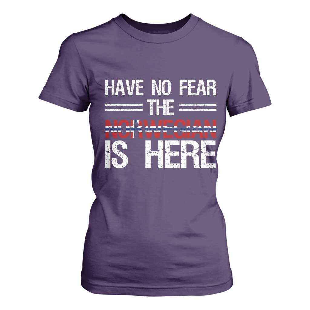 Have No Fear The Norwegian is Here T Shirt For Women Funny Norway Herriatge Gift TS14 Purple Print Your Wear