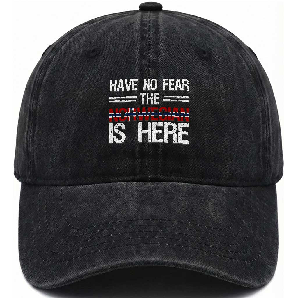 Have No Fear The Norwegian is Here Washed Cotton Baseball Cap Funny Norway Herriatge Gift TS14 Print Your Wear