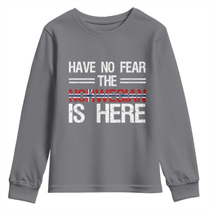 Have No Fear The Norwegian is Here Youth Sweatshirt Funny Norway Herriatge Gift TS14 Charcoal Print Your Wear