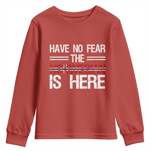 Have No Fear The Norwegian is Here Youth Sweatshirt Funny Norway Herriatge Gift TS14 Red Print Your Wear
