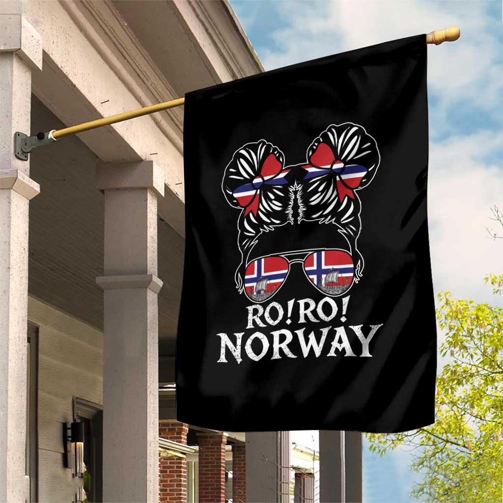 Ro Ro Norwegian Viking Ship Messy Bun Girl Garden Flag TS14 Print Your Wear