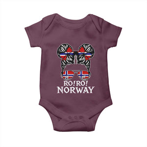 Ro Ro Norwegian Viking Ship Messy Bun Girl Baby Onesie TS14 Maroon Print Your Wear