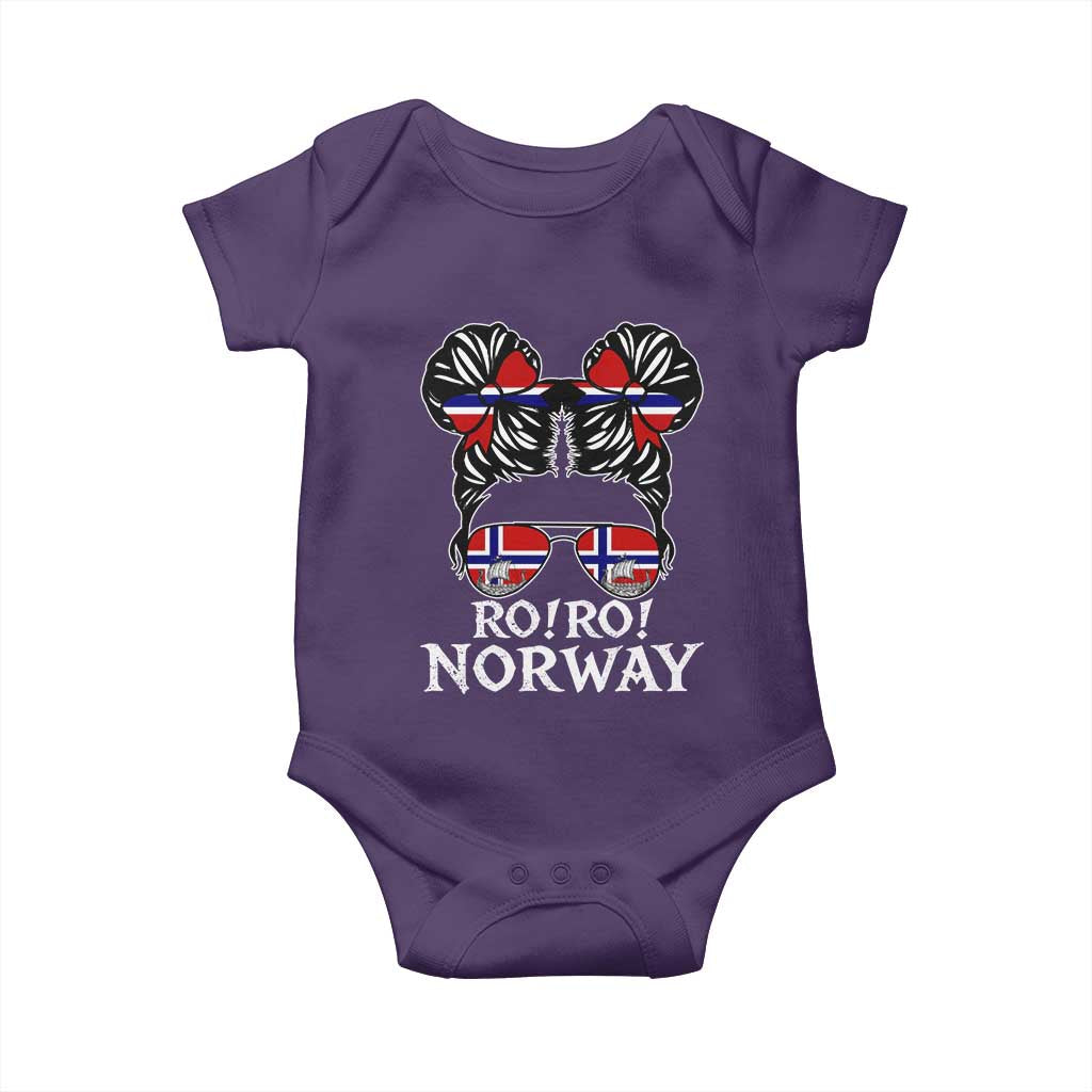 Ro Ro Norwegian Viking Ship Messy Bun Girl Baby Onesie TS14 Purple Print Your Wear