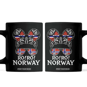 Ro Ro Norwegian Viking Ship Messy Bun Girl Coffee Mug TS14 Black Print Your Wear