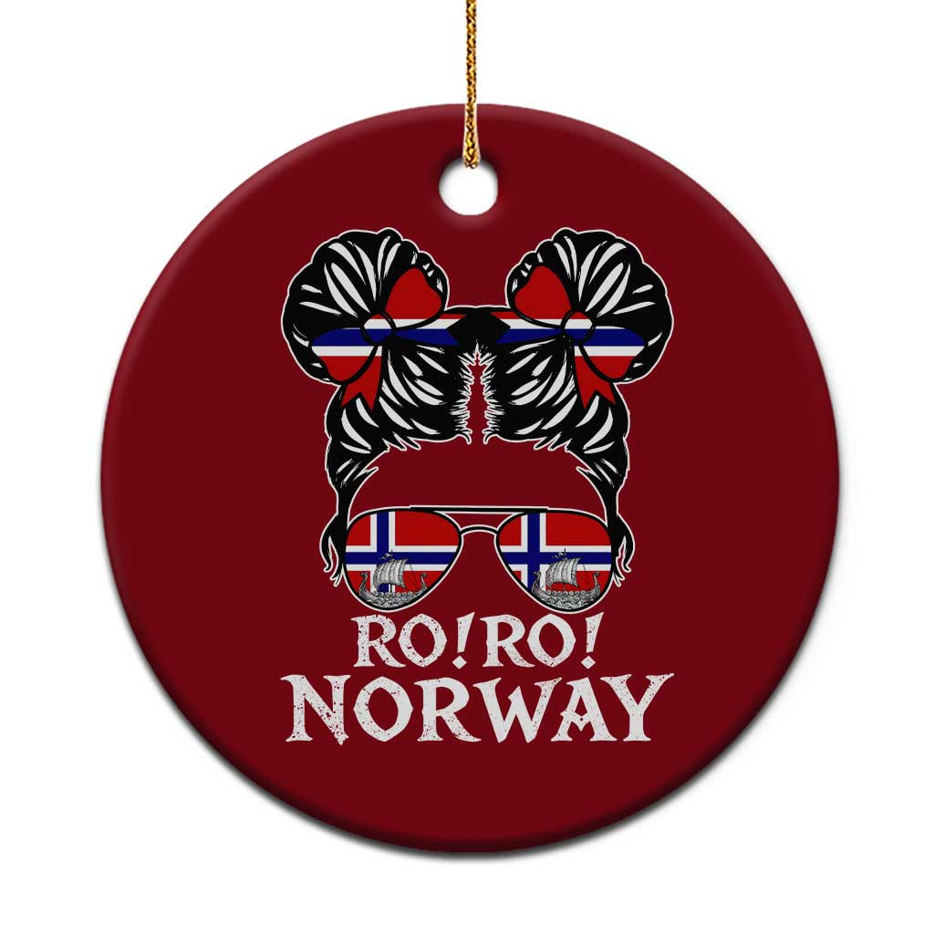 Ro Ro Norwegian Viking Ship Messy Bun Girl Ceramic Ornament TS14 1pc Red Print Your Wear