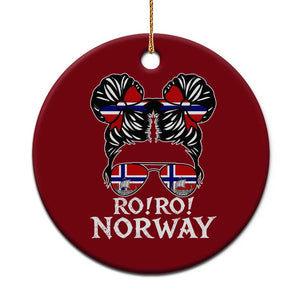 Ro Ro Norwegian Viking Ship Messy Bun Girl Ceramic Ornament TS14 1pc Red Print Your Wear