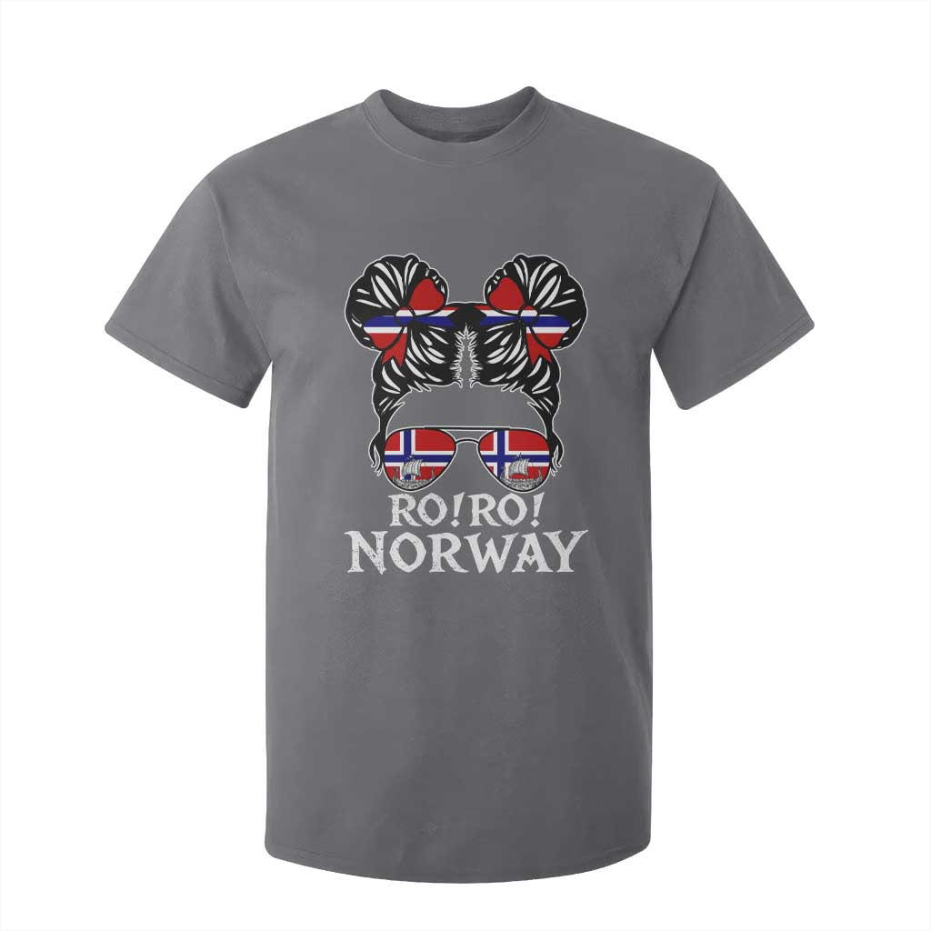 Ro Ro Norwegian Viking Ship Messy Bun Girl T Shirt For Kid TS14 Charcoal Print Your Wear
