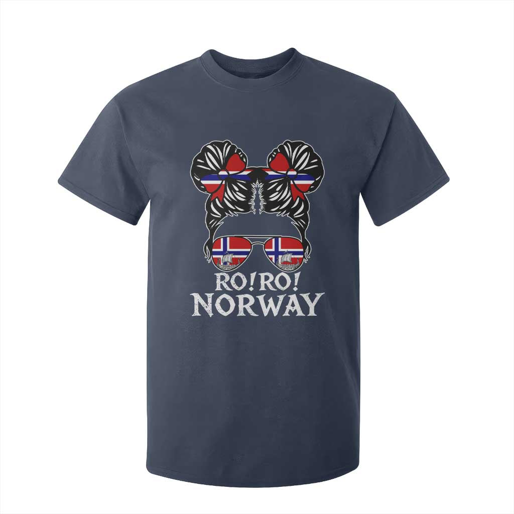 Ro Ro Norwegian Viking Ship Messy Bun Girl T Shirt For Kid TS14 Navy Print Your Wear