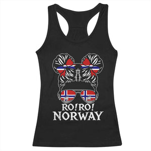Ro Ro Norwegian Viking Ship Messy Bun Girl Racerback Tank Top TS14 Black Print Your Wear