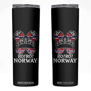 Ro Ro Norwegian Viking Ship Messy Bun Girl Skinny Tumbler TS14 Black Print Your Wear