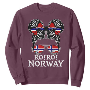 Ro Ro Norwegian Viking Ship Messy Bun Girl Sweatshirt TS14 Maroon Print Your Wear