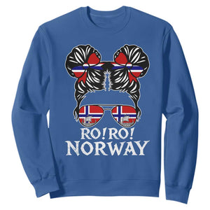 Ro Ro Norwegian Viking Ship Messy Bun Girl Sweatshirt TS14 Royal Blue Print Your Wear
