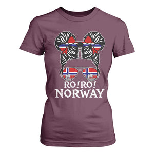 Ro Ro Norwegian Viking Ship Messy Bun Girl T Shirt For Women TS14 Maroon Print Your Wear