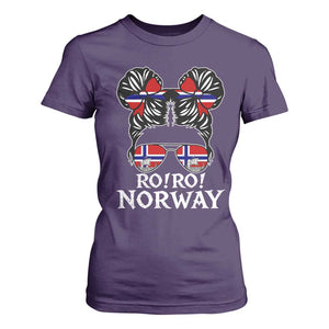 Ro Ro Norwegian Viking Ship Messy Bun Girl T Shirt For Women TS14 Purple Print Your Wear