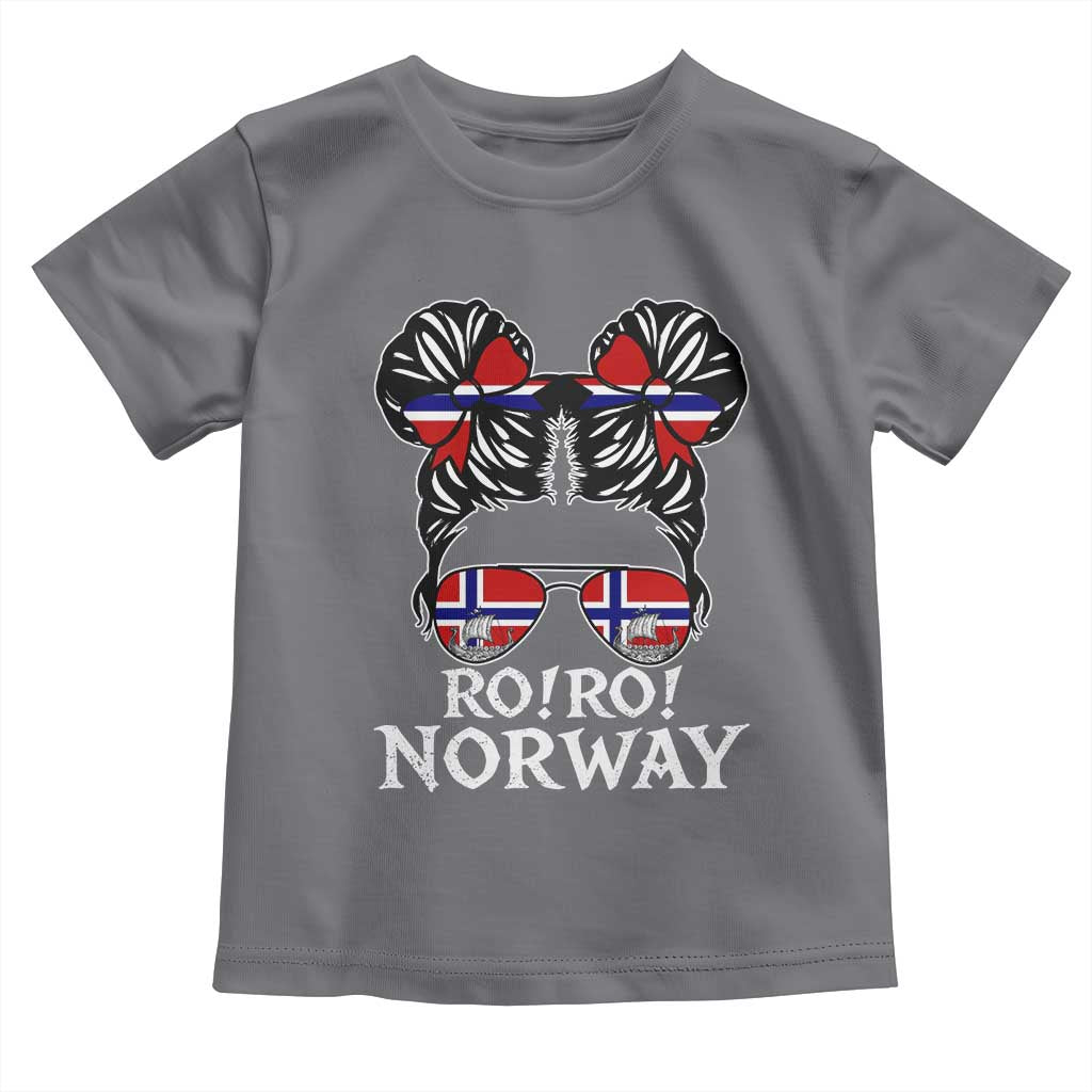 Ro Ro Norwegian Viking Ship Messy Bun Girl Toddler T Shirt TS14 Charcoal Print Your Wear
