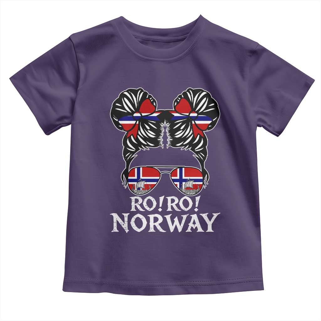 Ro Ro Norwegian Viking Ship Messy Bun Girl Toddler T Shirt TS14 Purple Print Your Wear