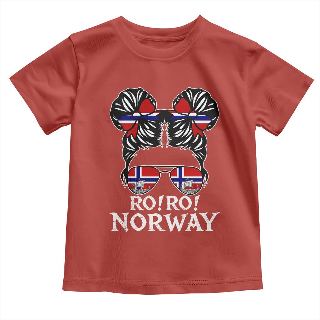 Ro Ro Norwegian Viking Ship Messy Bun Girl Toddler T Shirt TS14 Red Print Your Wear
