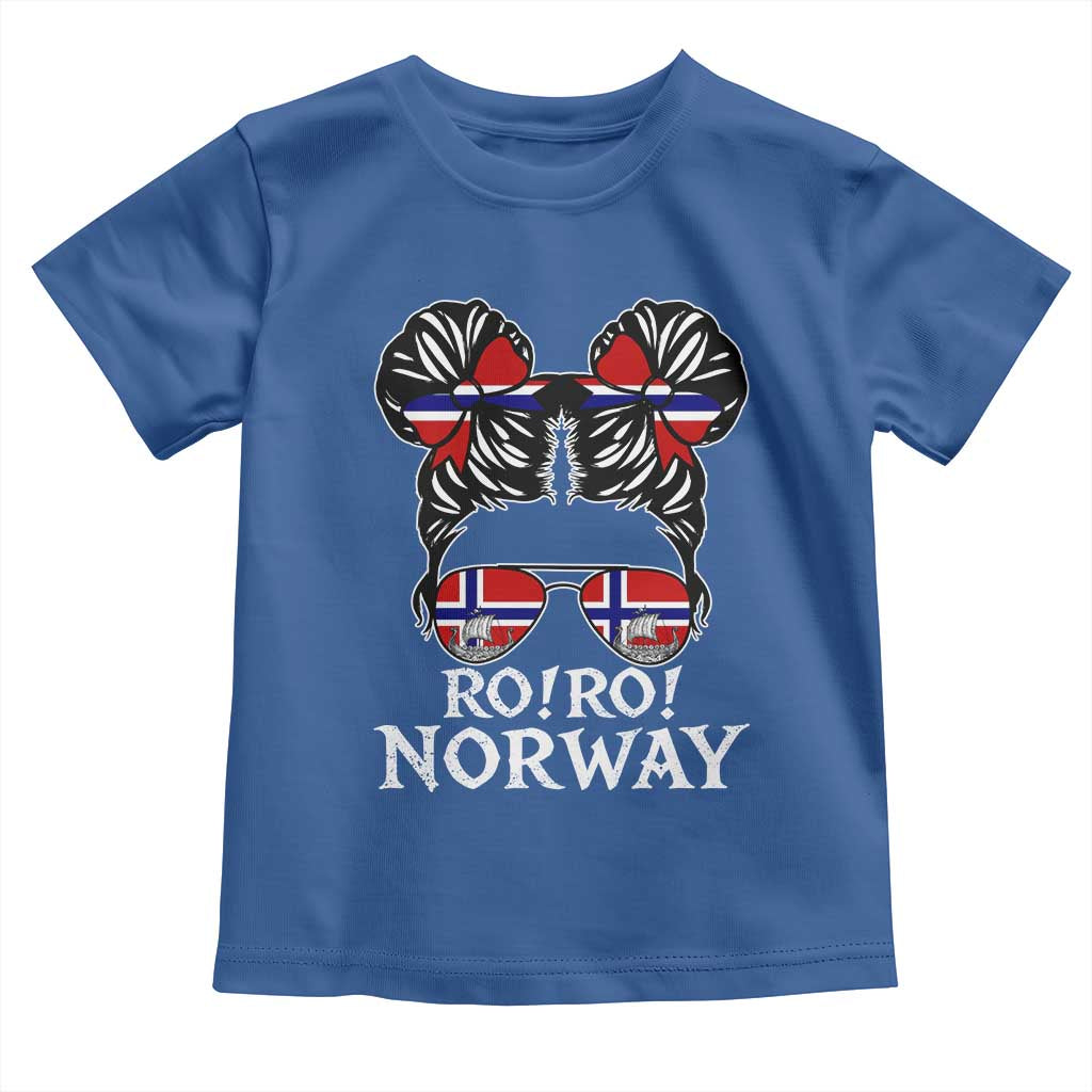 Ro Ro Norwegian Viking Ship Messy Bun Girl Toddler T Shirt TS14 Royal Blue Print Your Wear