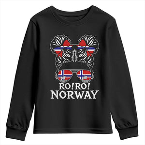 Ro Ro Norwegian Viking Ship Messy Bun Girl Youth Sweatshirt TS14 Black Print Your Wear