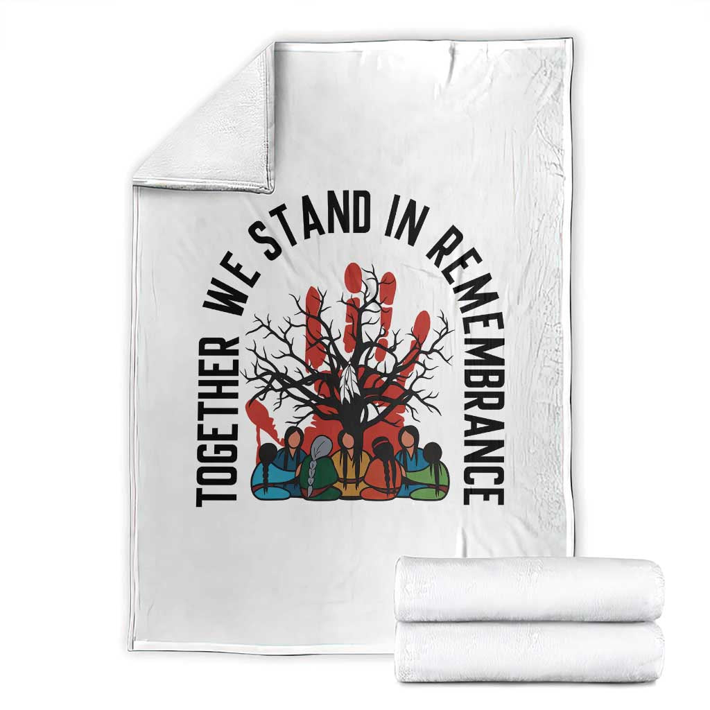 Native American Orange Unity Day Throw Blanket Together We Stand In Remembrance TS14 White Print Your Wear