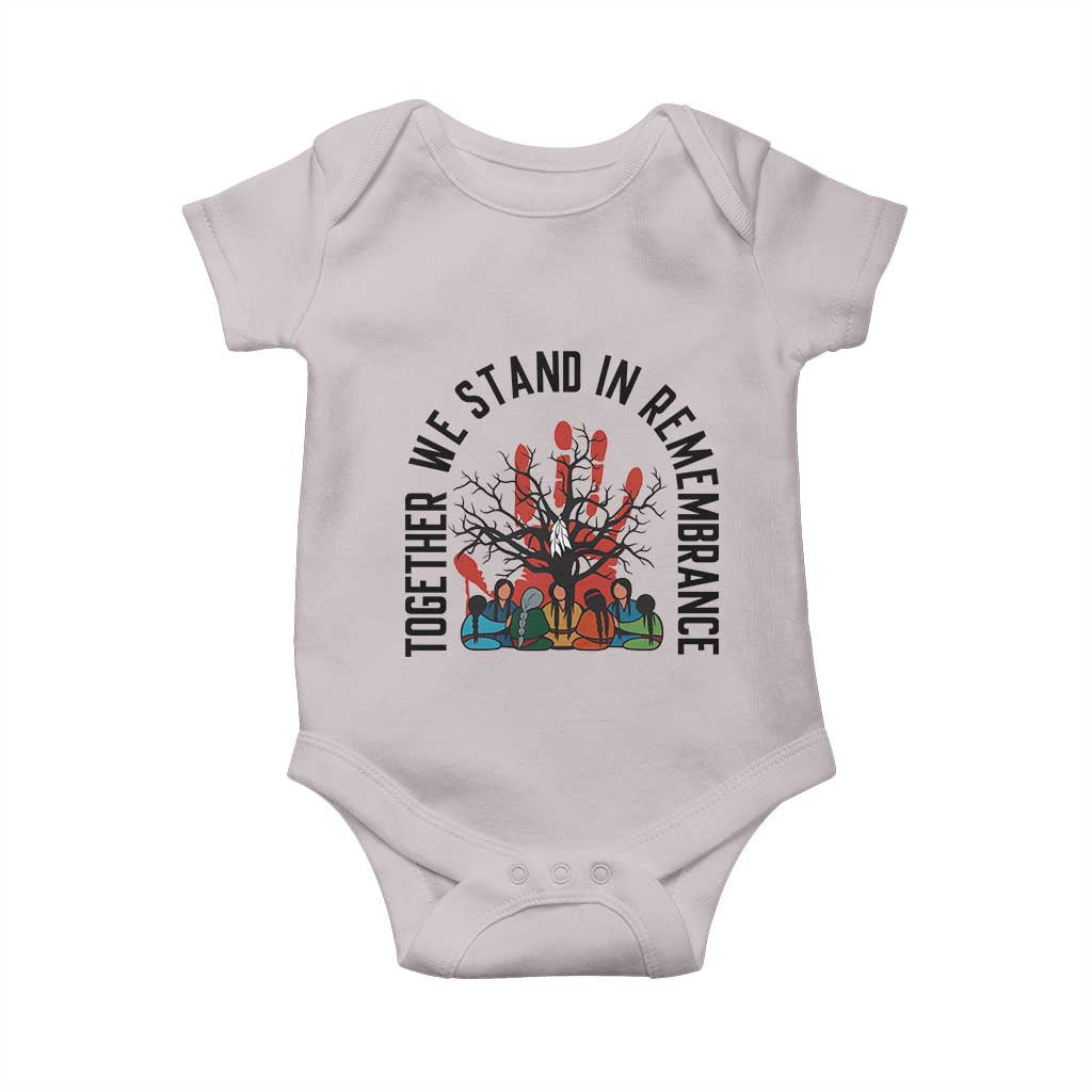 Native American Orange Unity Day Baby Onesie Together We Stand In Remembrance TS14 Ice Gray Print Your Wear