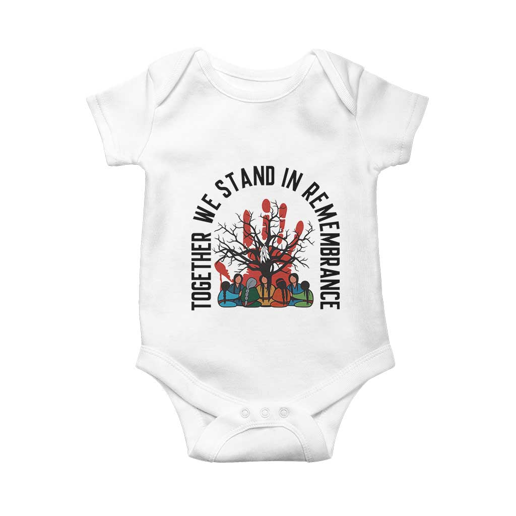 Native American Orange Unity Day Baby Onesie Together We Stand In Remembrance TS14 White Print Your Wear