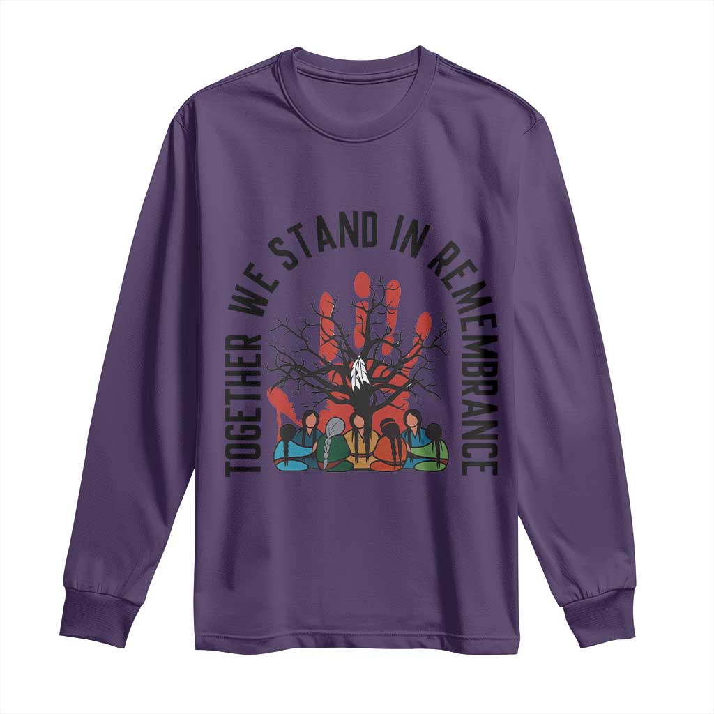 Native American Orange Unity Day Long Sleeve Shirt Together We Stand In Remembrance TS14 Purple Print Your Wear