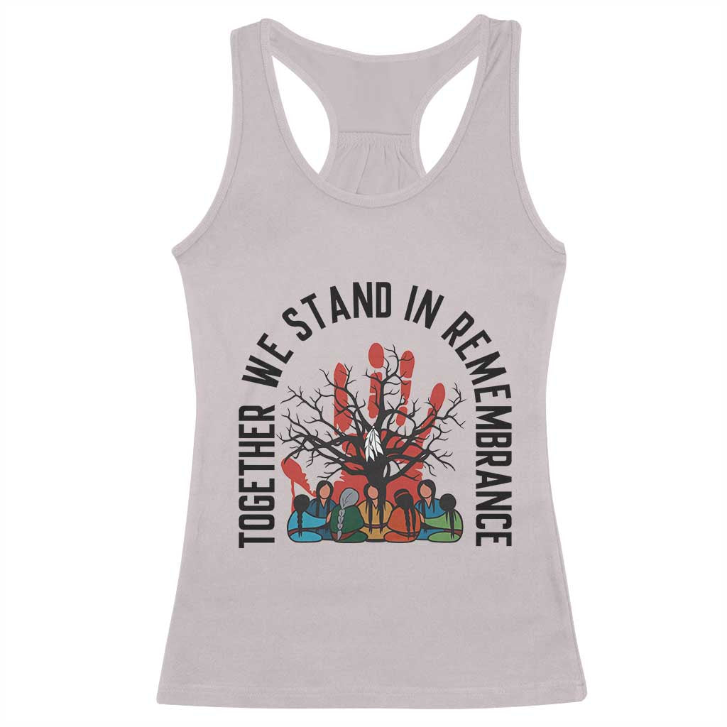 Native American Orange Unity Day Racerback Tank Top Together We Stand In Remembrance TS14 Ice Gray Print Your Wear