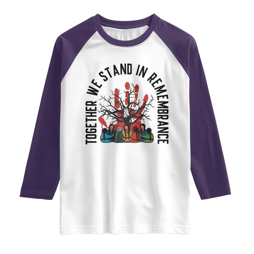Native American Orange Unity Day Raglan Shirt Together We Stand In Remembrance TS14 White Purple Print Your Wear