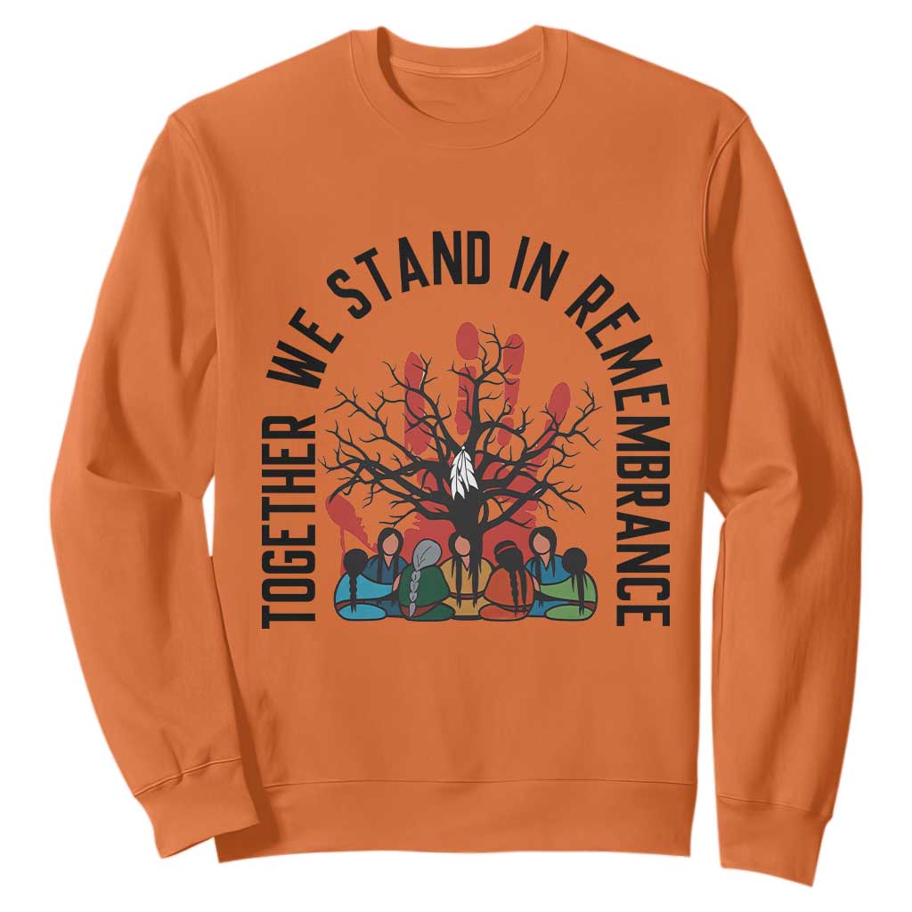 Native American Orange Unity Day Sweatshirt Together We Stand In Remembrance - Print Your Wear