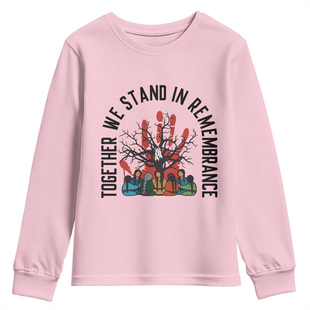 Native American Orange Unity Day Youth Sweatshirt Together We Stand In Remembrance TS14 Light Pink Print Your Wear