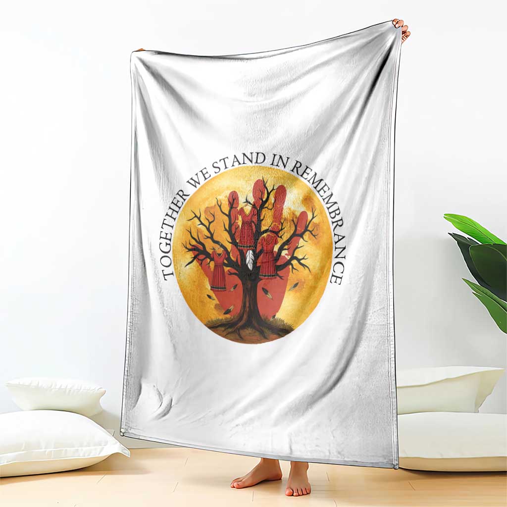 MMIW Red Hand Indigenous Native American Throw Blanket Together We Stand In Remembrance TS14 Print Your Wear