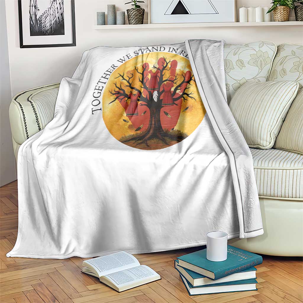 MMIW Red Hand Indigenous Native American Throw Blanket Together We Stand In Remembrance TS14 Print Your Wear