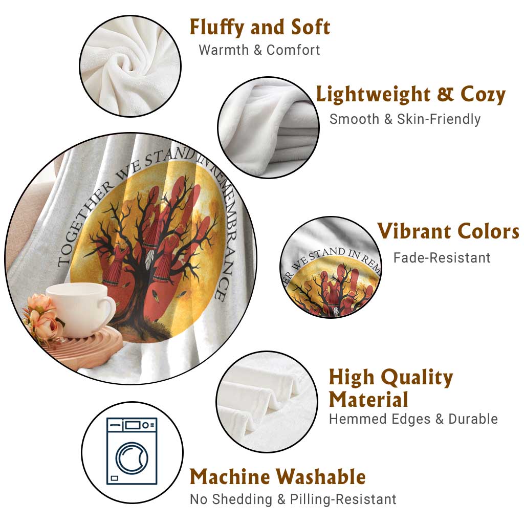 MMIW Red Hand Indigenous Native American Throw Blanket Together We Stand In Remembrance TS14 Print Your Wear