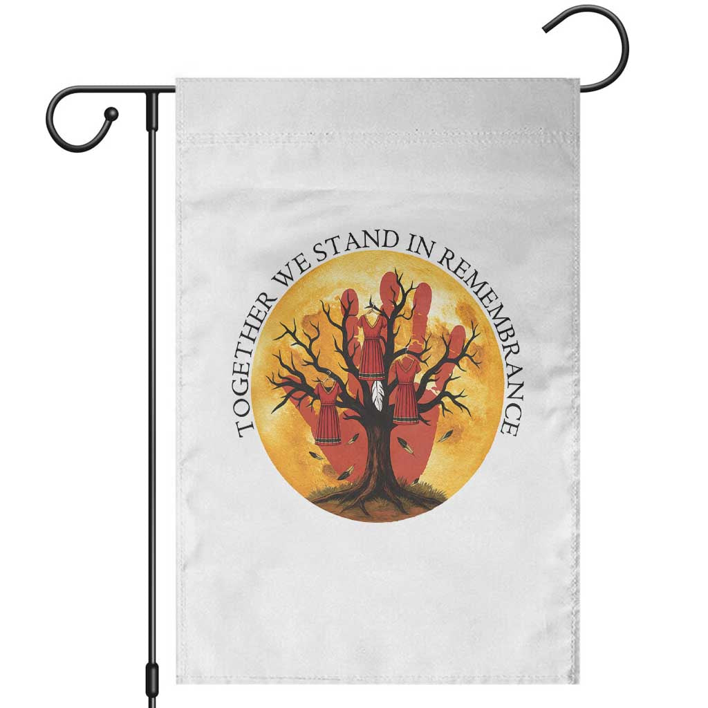 MMIW Red Hand Indigenous Native American Garden Flag Together We Stand In Remembrance TS14 White Print Your Wear
