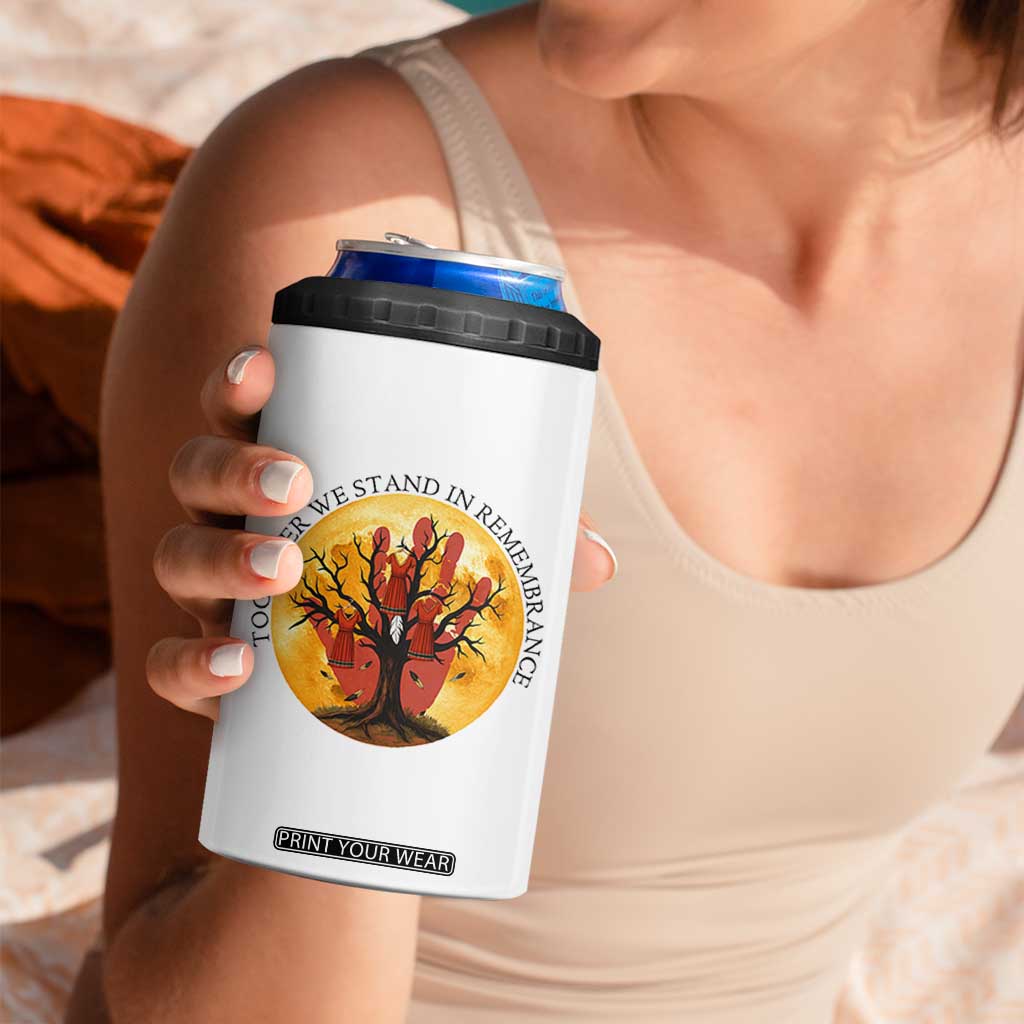 MMIW Red Hand Indigenous Native American 4 in 1 Can Cooler Tumbler Together We Stand In Remembrance TS14 Print Your Wear