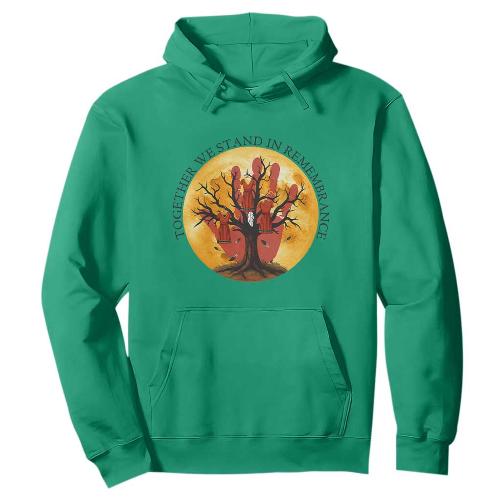 MMIW Red Hand Indigenous Native American Hoodie Together We Stand In Remembrance TS14 Irish Green Print Your Wear