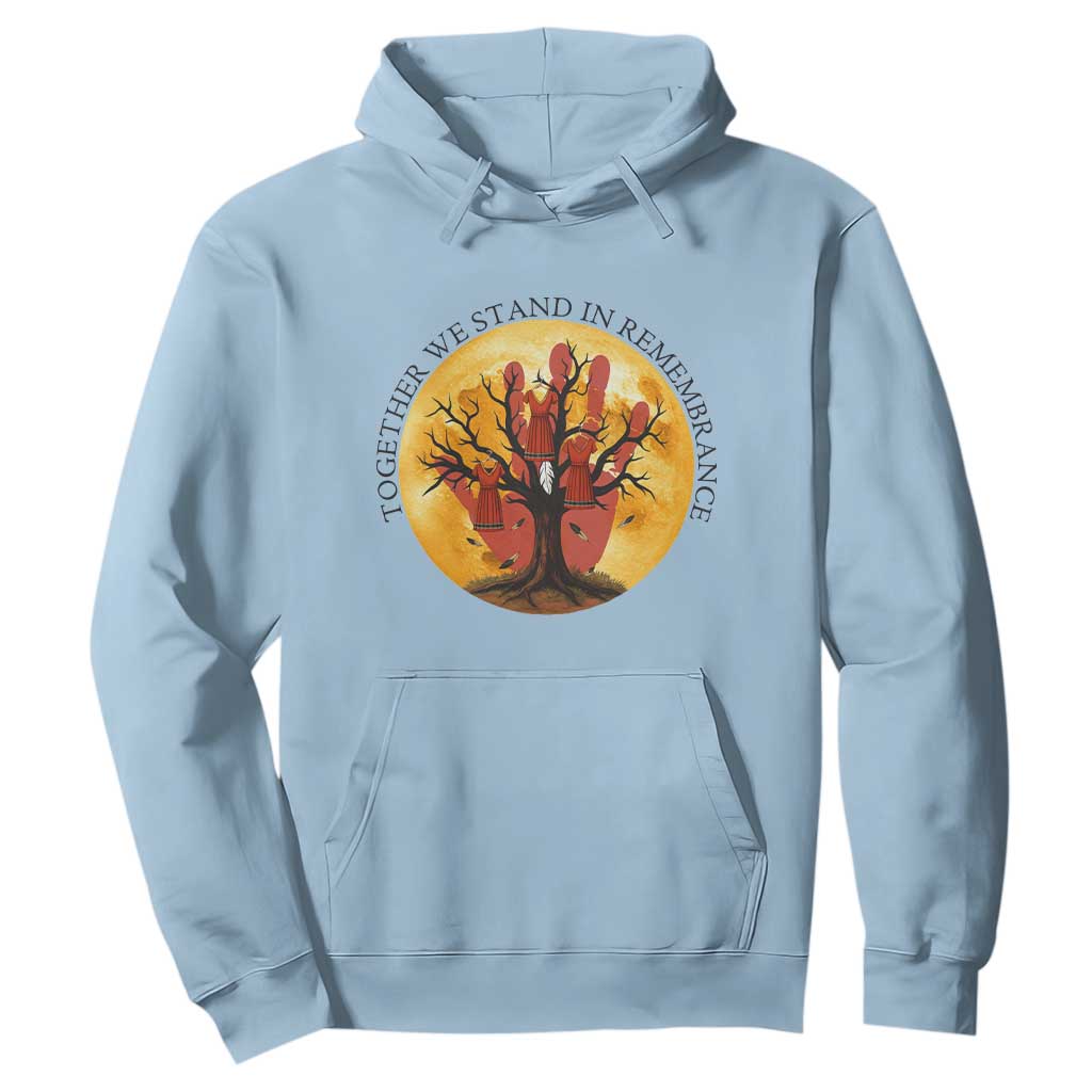 MMIW Red Hand Indigenous Native American Hoodie Together We Stand In Remembrance TS14 Light Blue Print Your Wear