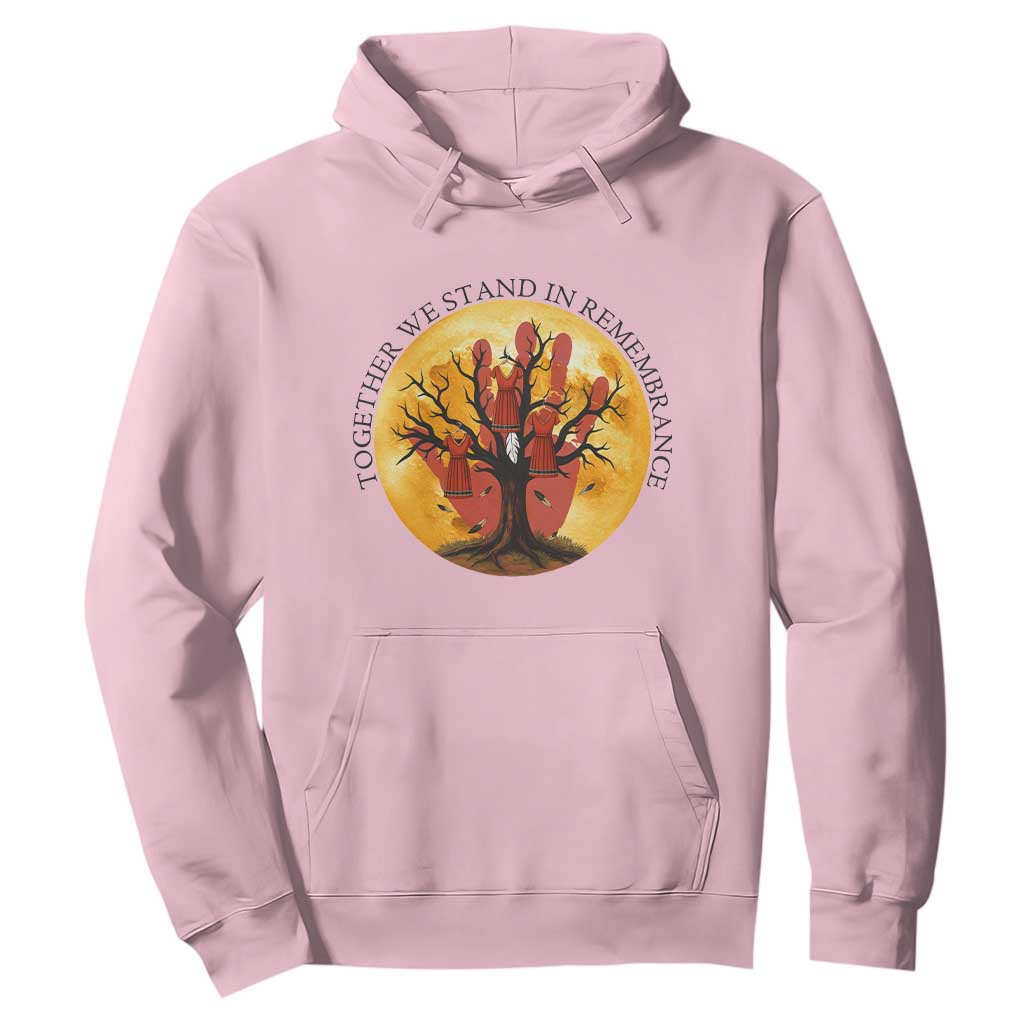MMIW Red Hand Indigenous Native American Hoodie Together We Stand In Remembrance TS14 Light Pink Print Your Wear