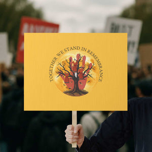 MMIW Red Hand Indigenous Native American Protest Sign Together We Stand In Remembrance TS14 Horizontal 18" × 24" Yellow Print Your Wear