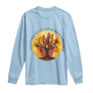 MMIW Red Hand Indigenous Native American Long Sleeve Shirt Together We Stand In Remembrance TS14 Light Blue Print Your Wear