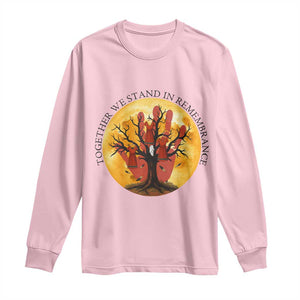 MMIW Red Hand Indigenous Native American Long Sleeve Shirt Together We Stand In Remembrance TS14 Light Pink Print Your Wear