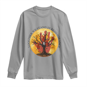 MMIW Red Hand Indigenous Native American Long Sleeve Shirt Together We Stand In Remembrance TS14 Sport Gray Print Your Wear