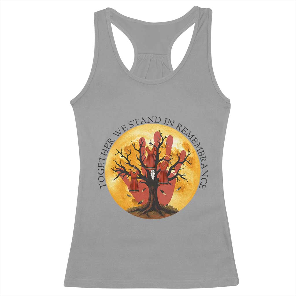 MMIW Red Hand Indigenous Native American Racerback Tank Top Together We Stand In Remembrance TS14 Sport Gray Print Your Wear
