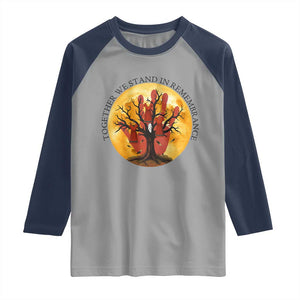 MMIW Red Hand Indigenous Native American Raglan Shirt Together We Stand In Remembrance TS14 Sport Gray Navy Print Your Wear