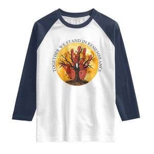 MMIW Red Hand Indigenous Native American Raglan Shirt Together We Stand In Remembrance TS14 White Navy Print Your Wear