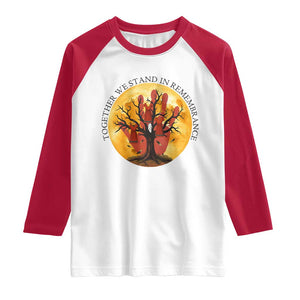MMIW Red Hand Indigenous Native American Raglan Shirt Together We Stand In Remembrance TS14 White Red Print Your Wear