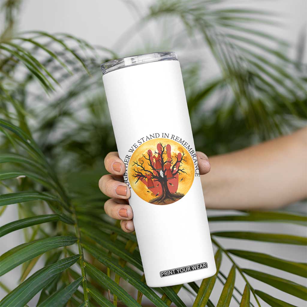 MMIW Red Hand Indigenous Native American Skinny Tumbler Together We Stand In Remembrance TS14 Print Your Wear