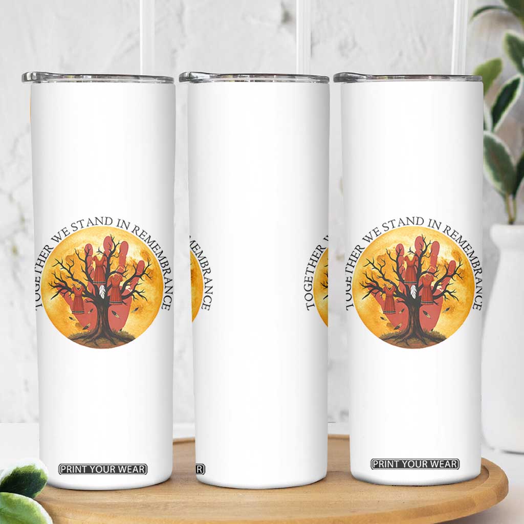 MMIW Red Hand Indigenous Native American Skinny Tumbler Together We Stand In Remembrance TS14 Print Your Wear